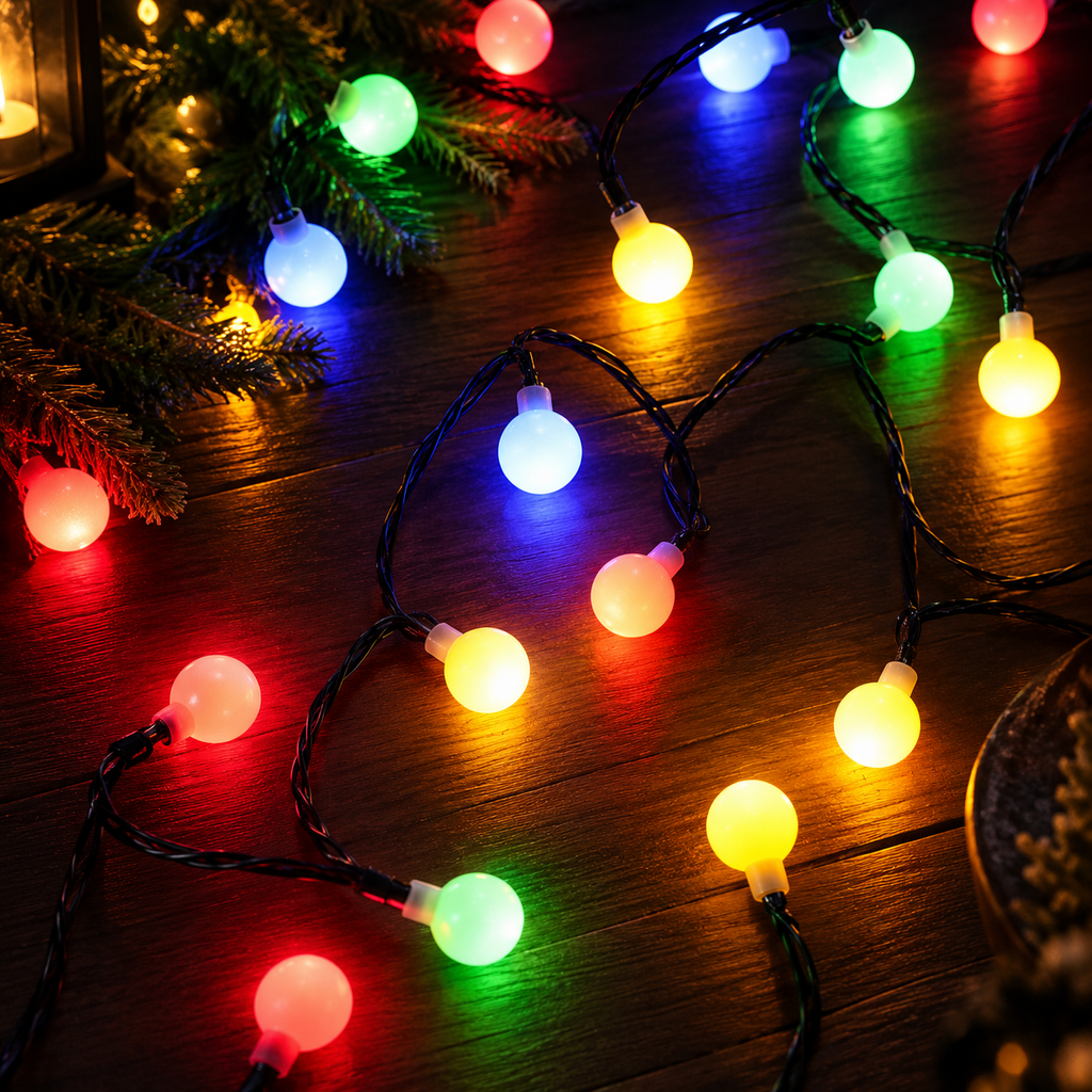 Frosted Globe String Lights Outdoor, Waterproof Decorative Fairy Lights for Camping, Patio, Garden, Festival & Party Ambiance