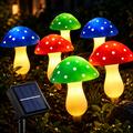 Solar Mushroom String Lights Outdoor, Waterproof LED Creative Shape Fairy Lights for Christmas & Garden Decoration