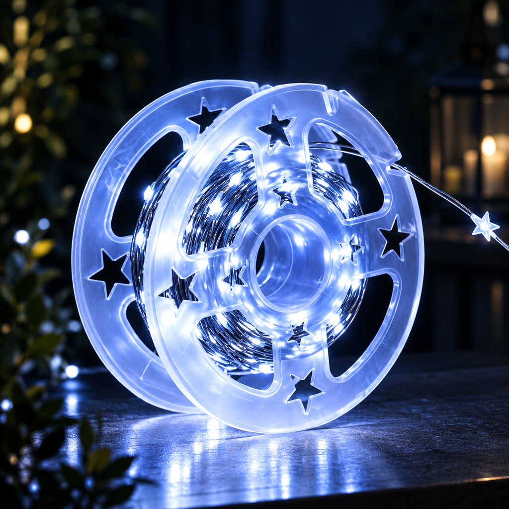 Christmas Tree Decoration Lights, Outdoor Remote Control Copper Wire String Lights, LED Starry Fairy Lights & Garland