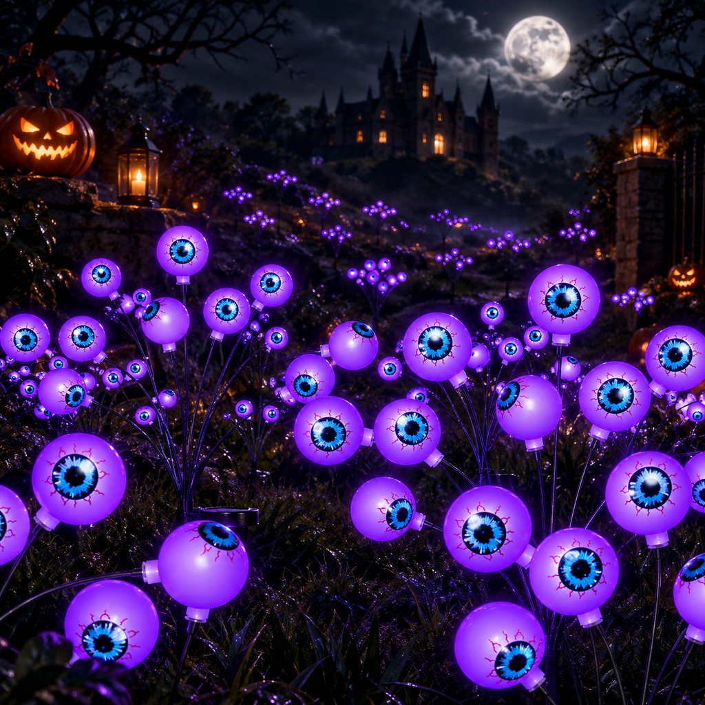 Solar Halloween Eyeball Swinging Light