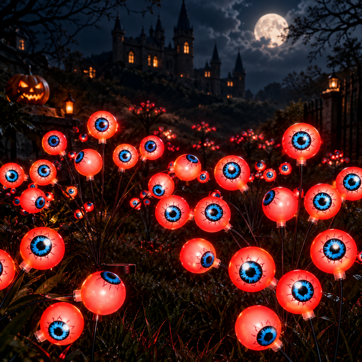 Solar Halloween Eyeball Swinging Light
