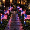 Solar Patriotic Star Garden Light-1-to-8 Flag Light Set
