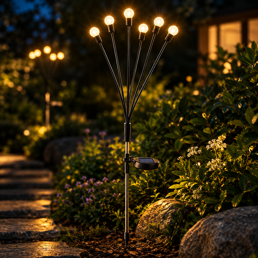 Solar Firefly Lights Outdoor, Wind-Swaying Ground Stake Lights for Garden Yard Patio, Decorative Butterfly Pathway Landscape Lights