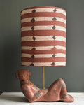 Vintage Ceramic Sculptural Table Lamp with Handcrafted Figure Base – Artistic Bohemian Accent Lighting for Modern Interiors