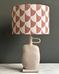Modern Ceramic Table Lamp with Scallop Pattern Shade – Minimalist Handmade Decorative Lighting for Home Interiors