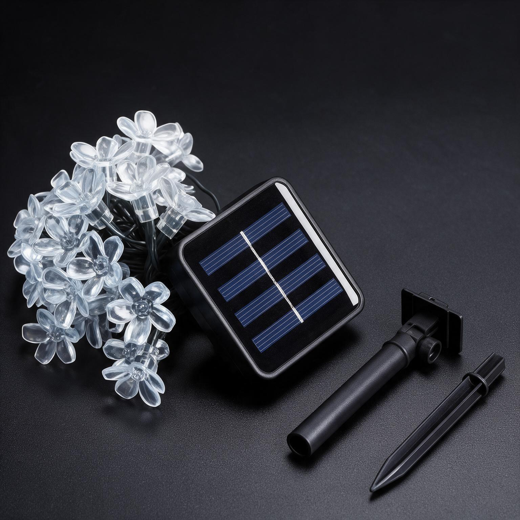 Solar Garden Lights, LED String Lights for Christmas Tree, Festive Outdoor Garden Decor