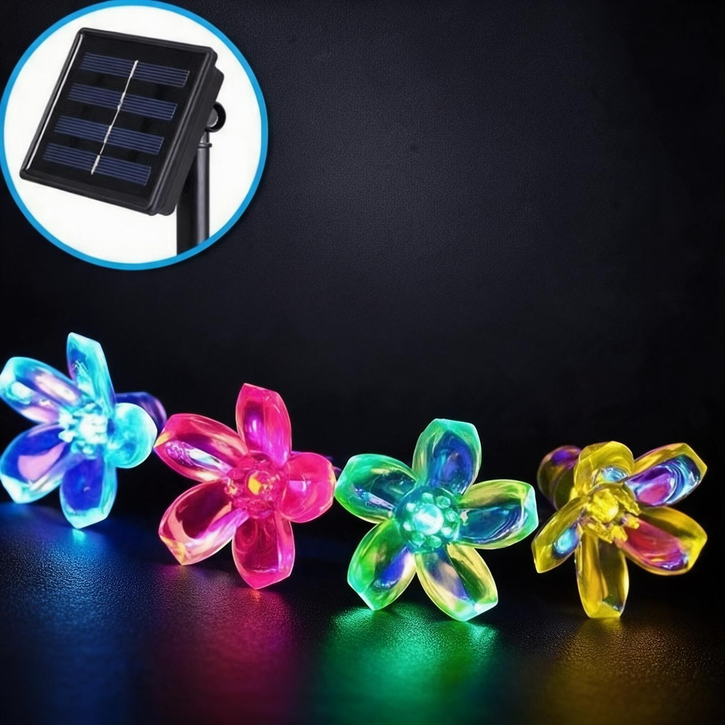 Solar Garden Lights, LED String Lights for Christmas Tree, Festive Outdoor Garden Decor