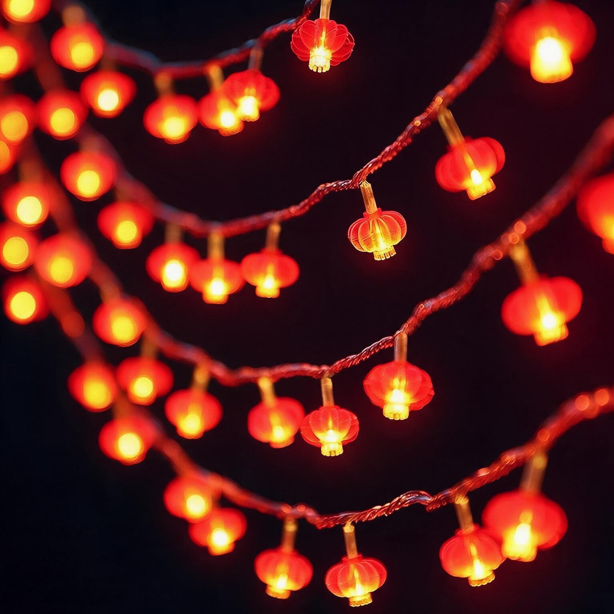 Red Lantern LED String Lights