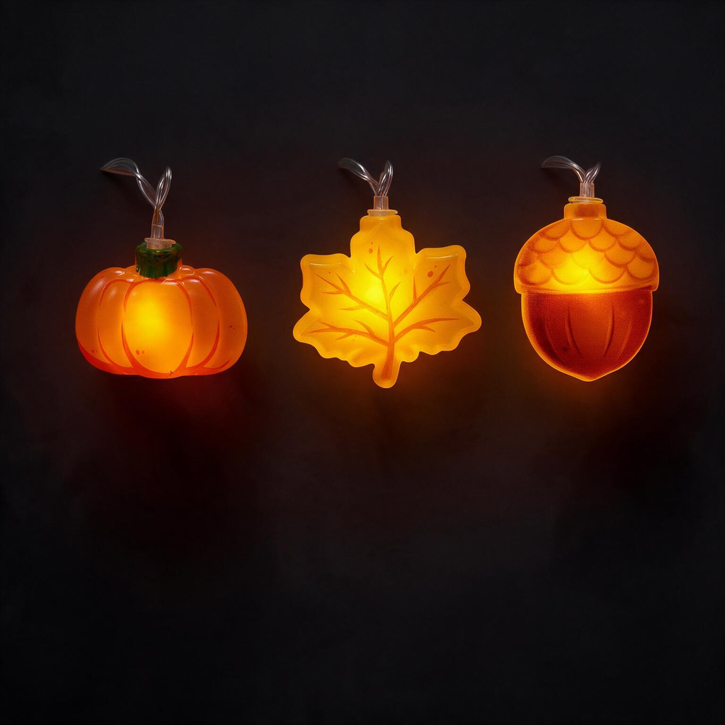 LED Maple Leaf Pinecone Pumpkin String Lights