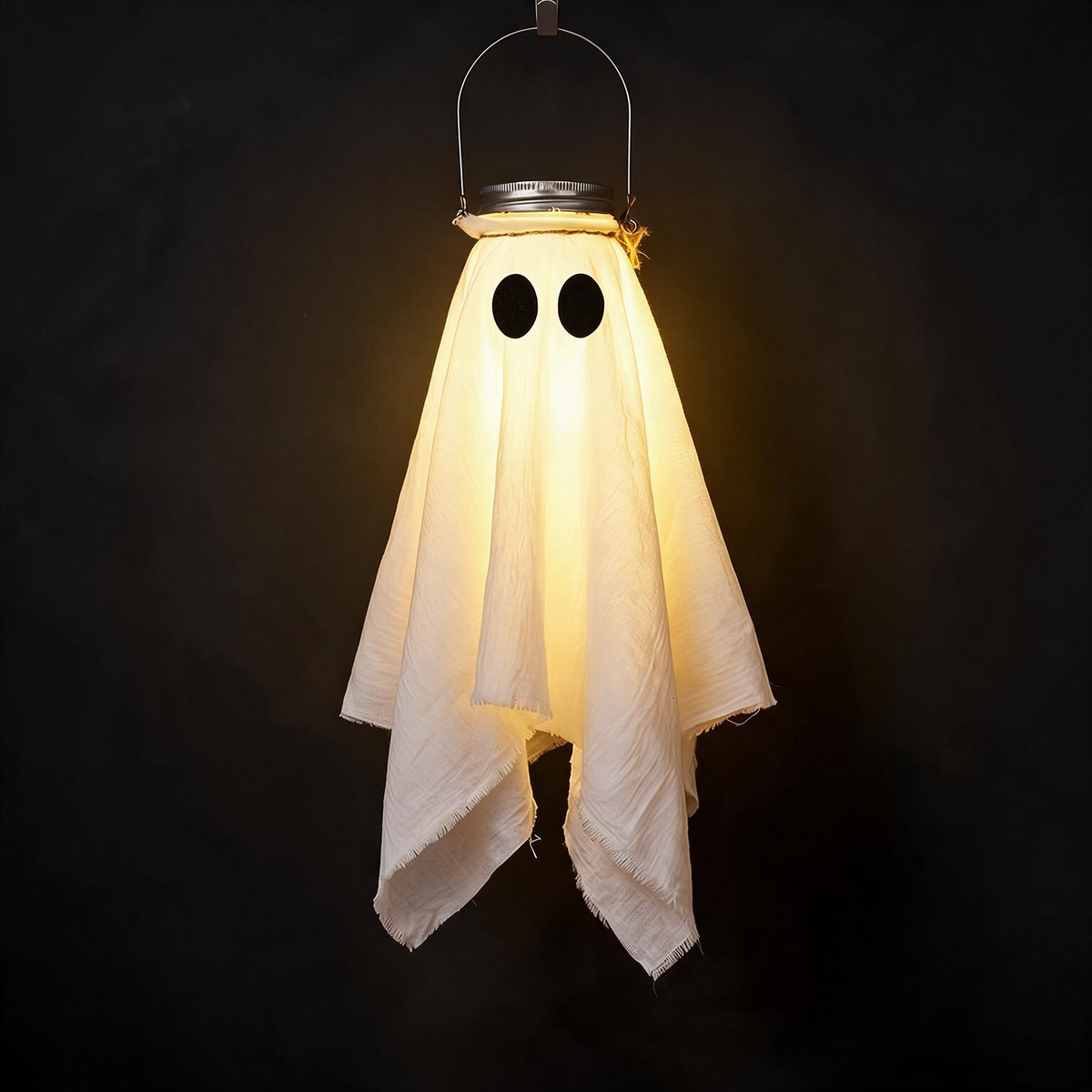 Halloween Glowing Mason Jar Ghost Light