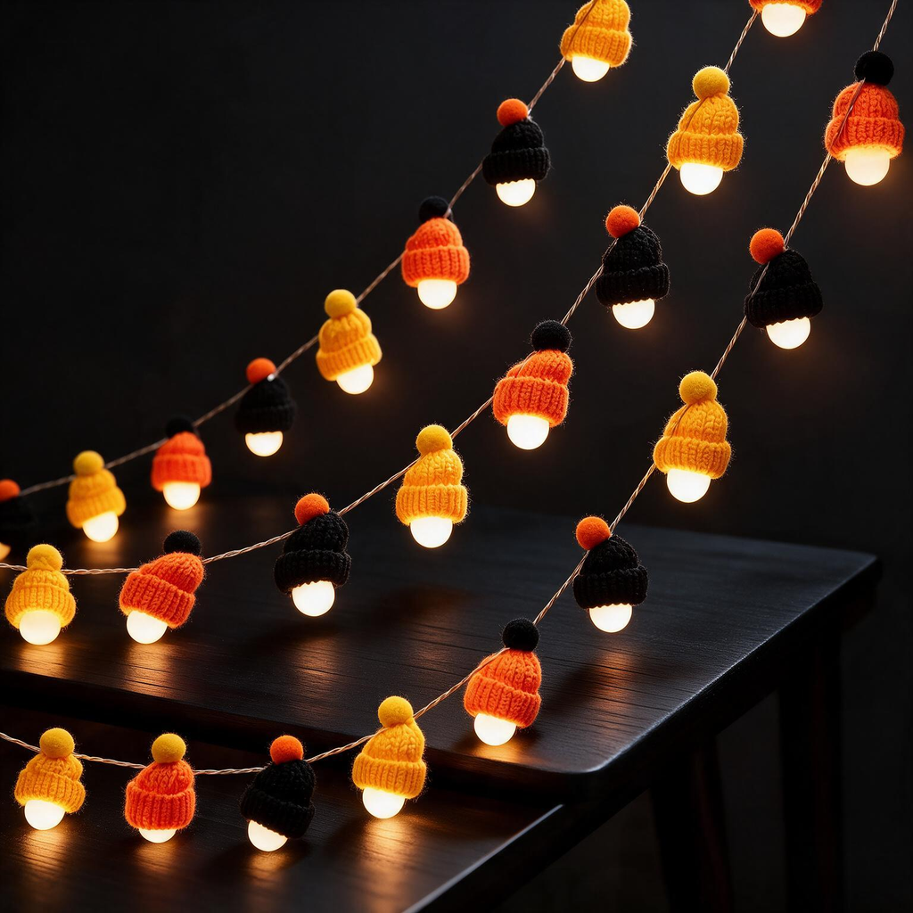Halloween Round Ball String Lights with Hats